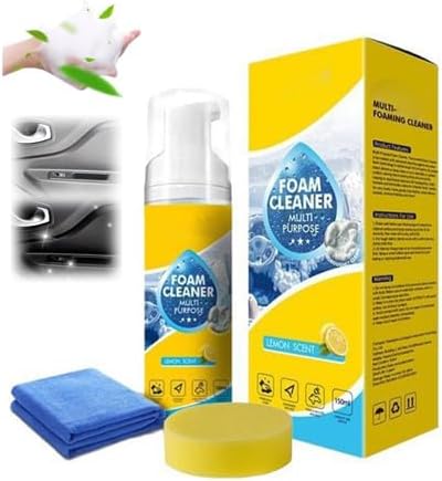 Powerful & Multipurpose Car Interior Foam Cleaner,All-Purpose Rinse-Free Foam CleanerSpray,Effective CarInterior CleanerLeather Car Seat Cleaner,forCleaning The inteerior of All Types of Vehicles