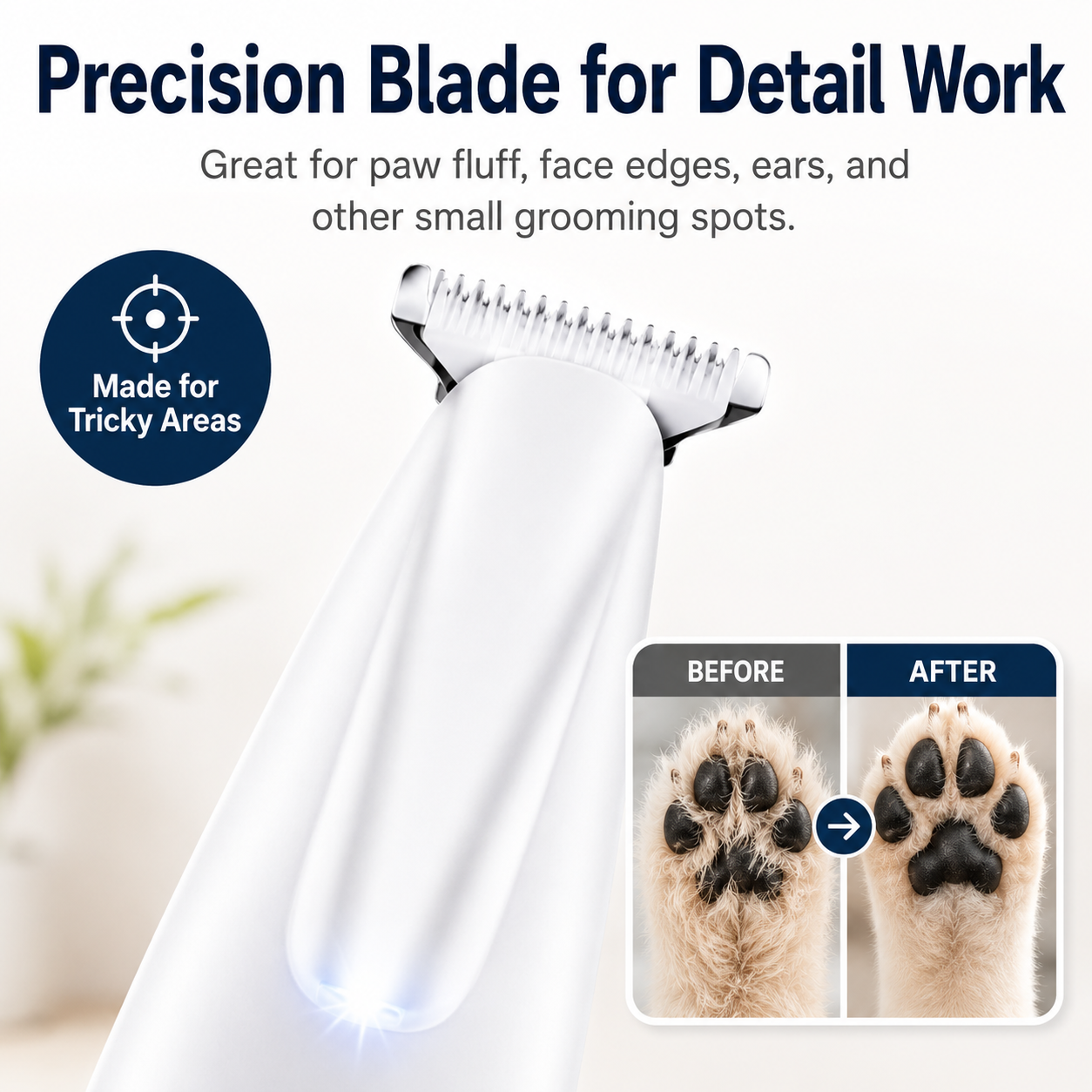 Rechargeable Pet Hair Triammer Kit, Pet Paw Trimmer, Cordless Quiet Dog Trimmer for Grooming with LED Light, Small Dog Grooming Clippers for Dogs & Cats, Pet Grooming Tool,Waterproof, low noise pet shaver