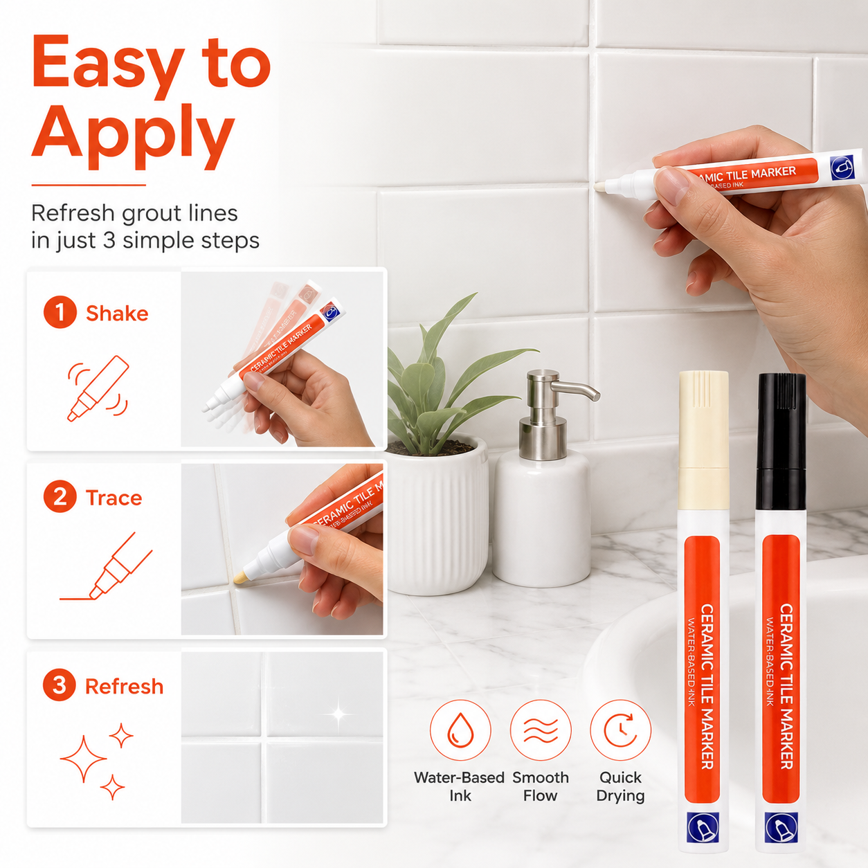 (𝙎𝙥𝙚𝙘𝙞𝙖𝙡 𝙋𝙧𝙤𝙢𝙤𝙩𝙞𝙤𝙣💖)MomoNook Waterproof Tile Grout Marker Pen
