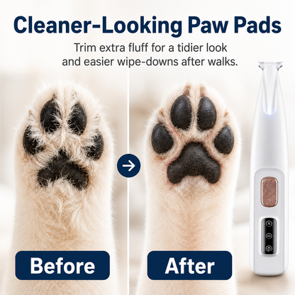 Rechargeable Pet Hair Triammer Kit, Pet Paw Trimmer, Cordless Quiet Dog Trimmer for Grooming with LED Light, Small Dog Grooming Clippers for Dogs & Cats, Pet Grooming Tool,Waterproof, low noise pet shaver