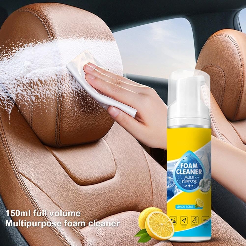 Powerful & Multipurpose Car Interior Foam Cleaner,All-Purpose Rinse-Free Foam CleanerSpray,Effective CarInterior CleanerLeather Car Seat Cleaner,forCleaning The inteerior of All Types of Vehicles