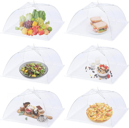 Foldable Food Cover, Mesh Food Cover, Portable Food Shelter, Picnic Supplies, Ideal for Outdoor Picnics, Bbqs & Parties, Containers, Household Items, for Salad, White, Kitchen, Utensils, Lightweight，Fruit Hygiene Barbecue