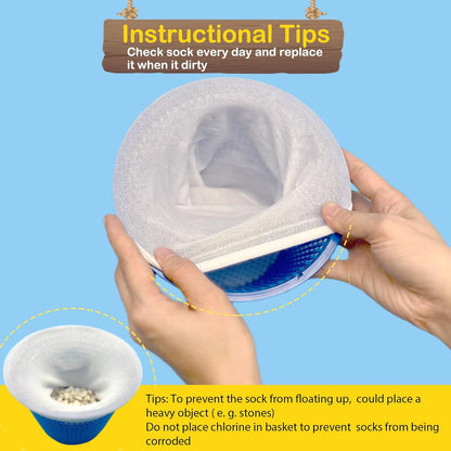 Pool Skimmer Filter Socks for Inground Pool Or Above Ground Pool Filter, Ultra Fine Mesh Screen Liner Skimmer Basket Sock Scum Sock Saver, Debris Leaves Catcher