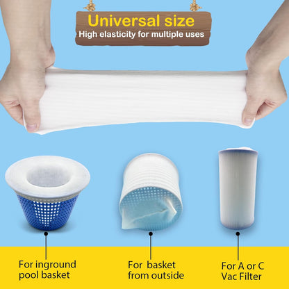 Pool Skimmer Filter Socks for Inground Pool Or Above Ground Pool Filter, Ultra Fine Mesh Screen Liner Skimmer Basket Sock Scum Sock Saver, Debris Leaves Catcher