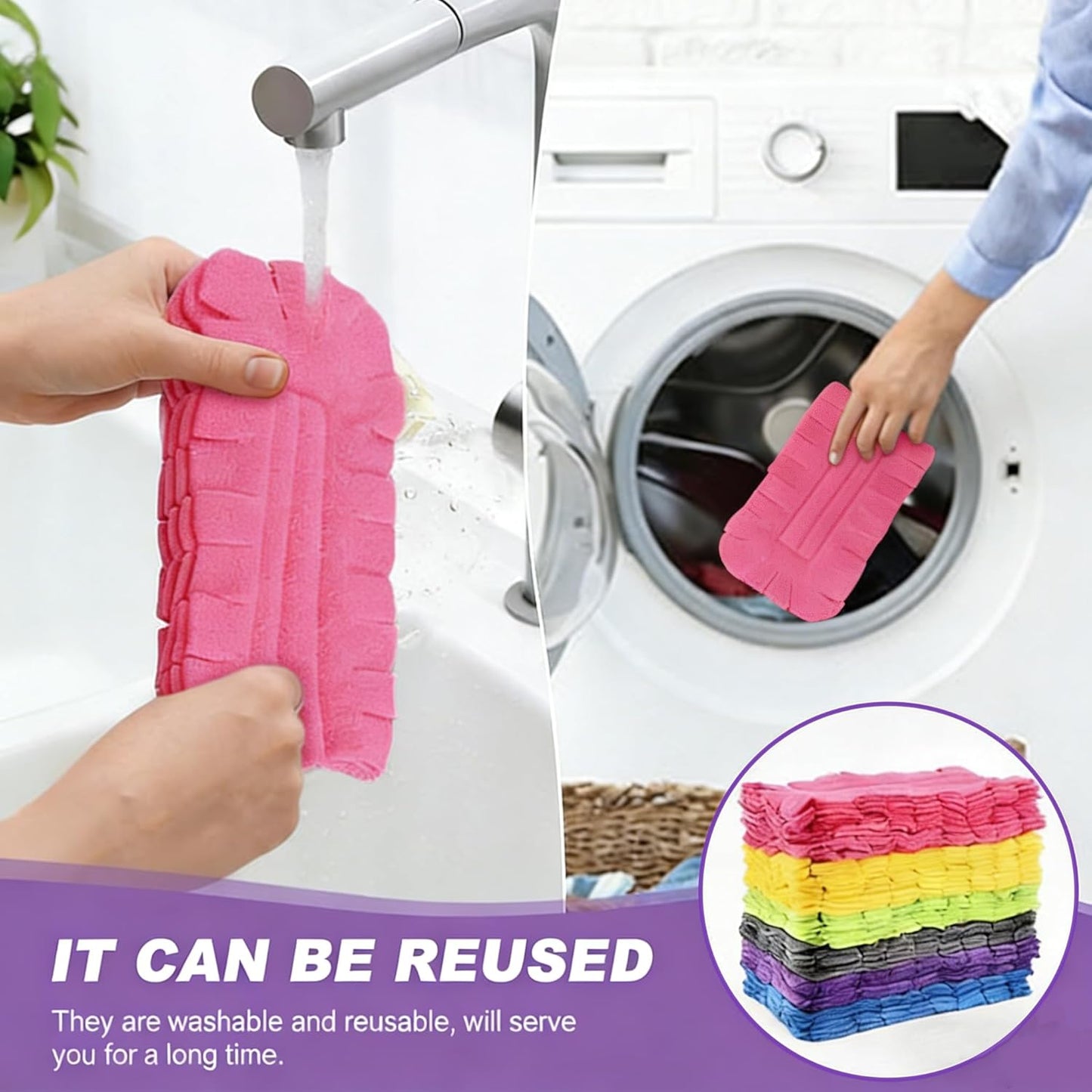 Duster Refills for Swiffer Electrostatic Dust Removal Brush Refills Multisurface 360° Larger Size Dusters with 4X Microfibers Unscented Disposable Dusters Machine Washable Reusable Environmentally Friendly Choice