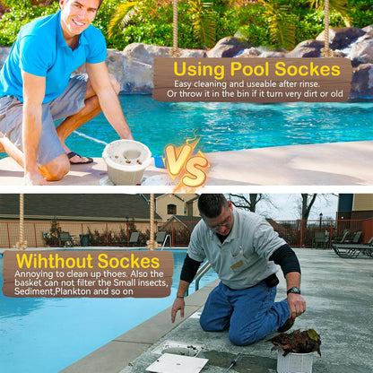 Pool Skimmer Filter Socks for Inground Pool Or Above Ground Pool Filter, Ultra Fine Mesh Screen Liner Skimmer Basket Sock Scum Sock Saver, Debris Leaves Catcher