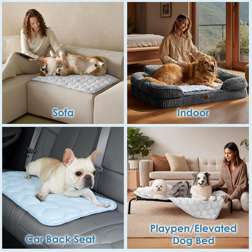 MomoNook Cooling Mat for Dogs, 41" x 28"(Q-Max>0.53), Washable Dog Cooling Mat, Portable Kennel Cooling Pet Pad for Summer, Non-Slip Summer Crate Pad for Large Dog