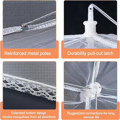 Foldable Food Cover, Mesh Food Cover, Portable Food Shelter, Picnic Supplies, Ideal for Outdoor Picnics, Bbqs & Parties, Containers, Household Items, for Salad, White, Kitchen, Utensils, Lightweight，Fruit Hygiene Barbecue