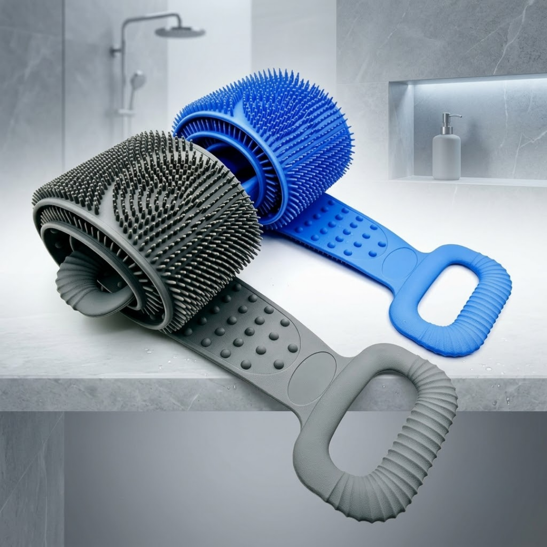 Ergonomic Silicone Back Scrubber | Dual-Sided Exfoliating Bath Brush & Deep-Tissue Massager for Pain-Free Reaching