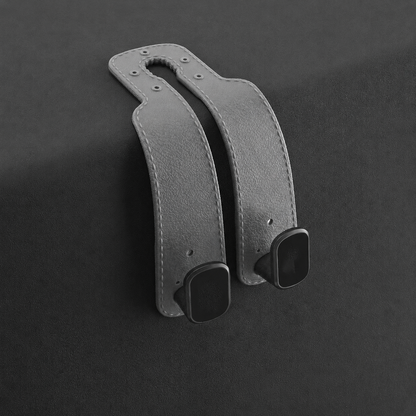 MomoNook Car Seat Headrest Hook, Improved  Car Seat Back Double Hooks for Kids' Toys Hats Masks Sunglasses, Soft Gentle Faux Leather