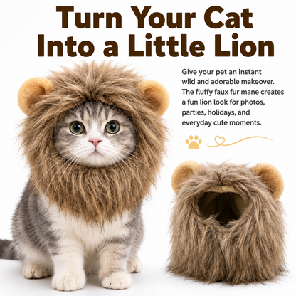 Lion Mane Cat Costume Hood