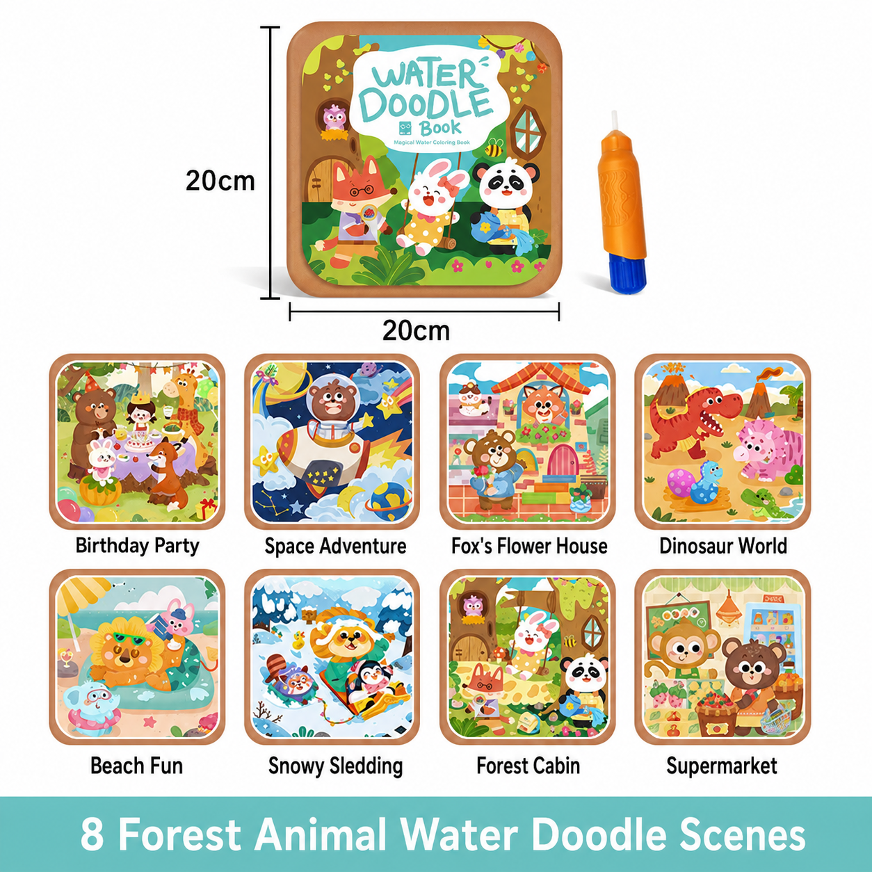 Animal Water Painting Book (Reusable)