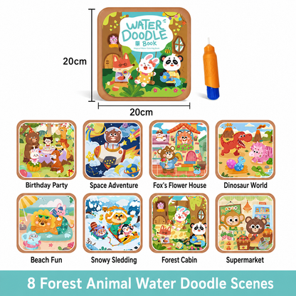 MomoNook Magic Water Painting Book with Pen – Reusable Coloring Book for Kids Age 3-6, No Mess, Educational Drawing Pad for Toddlers, Best Birthday Gift, Viral Toy on TikTok, Montessori Learning Toy early education Watercolor Workbooks