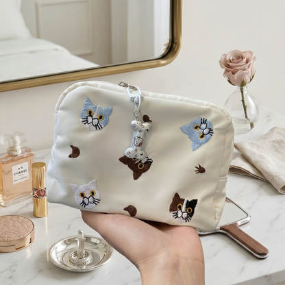 Cat Embroidery Storage Bag