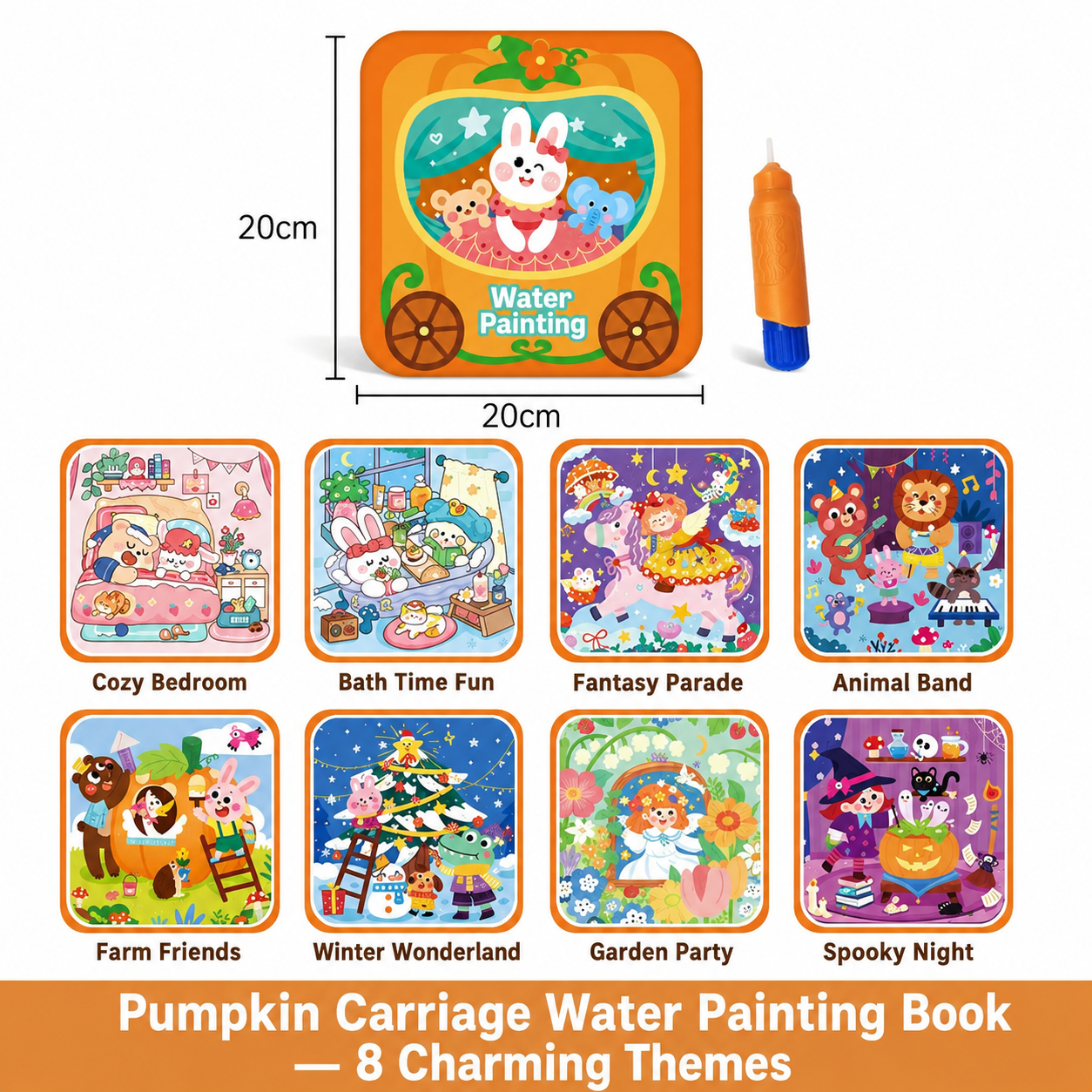 MomoNook Magic Water Painting Book with Pen – Reusable Coloring Book for Kids Age 3-6, No Mess, Educational Drawing Pad for Toddlers, Best Birthday Gift, Viral Toy on TikTok, Montessori Learning Toy early education Watercolor Workbooks