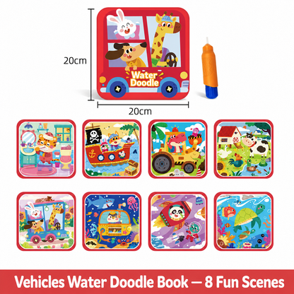 MomoNook Magic Water Painting Book with Pen – Reusable Coloring Book for Kids Age 3-6, No Mess, Educational Drawing Pad for Toddlers, Best Birthday Gift, Viral Toy on TikTok, Montessori Learning Toy early education Watercolor Workbooks