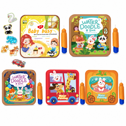 MomoNook Magic Water Painting Book with Pen – Reusable Coloring Book for Kids Age 3-6, No Mess, Educational Drawing Pad for Toddlers, Best Birthday Gift, Viral Toy on TikTok, Montessori Learning Toy early education Watercolor Workbooks
