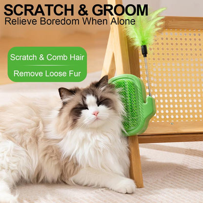 (🎃𝐇𝐚𝐥𝐥𝐨𝐰𝐞𝐞𝐧 𝐌𝐞𝐠𝐚 𝐒𝐚𝐥𝐞)3-in-1 Soft Plastic Cat Corner Groomer with Catnip - Grooming Supplies, Itchy Face Scratcher, Trimming Tool, Hair Removal Massage Comb, Table Leg/Cabinet-Mountable Universal Fit, Chin & Cheek Targeting, Stress Relief